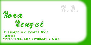 nora menzel business card